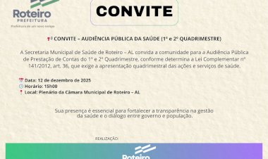 CONVITE - AUDIÊNCIA PÚBLICA DA SAÚDE (1º e 2º QUADRIMESTRE)