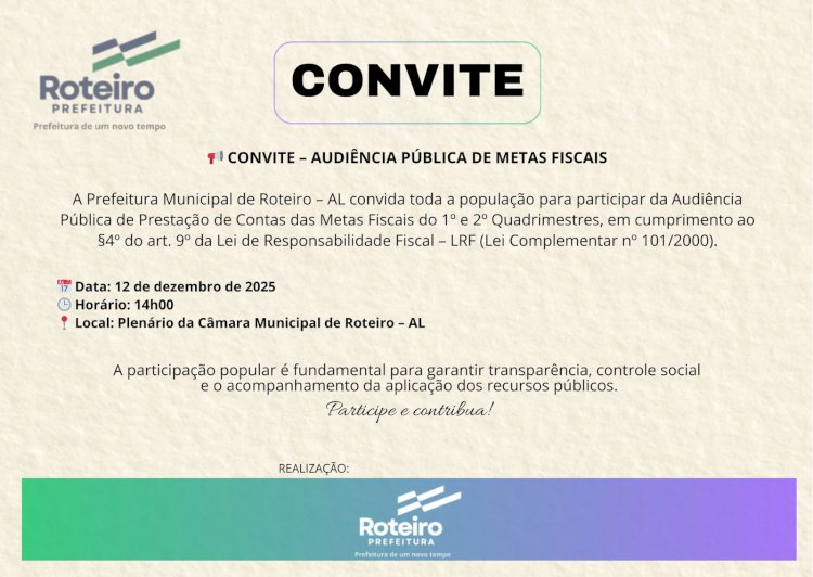 CONVITE- AUDIÊNCIA DE METAS FISCAIS